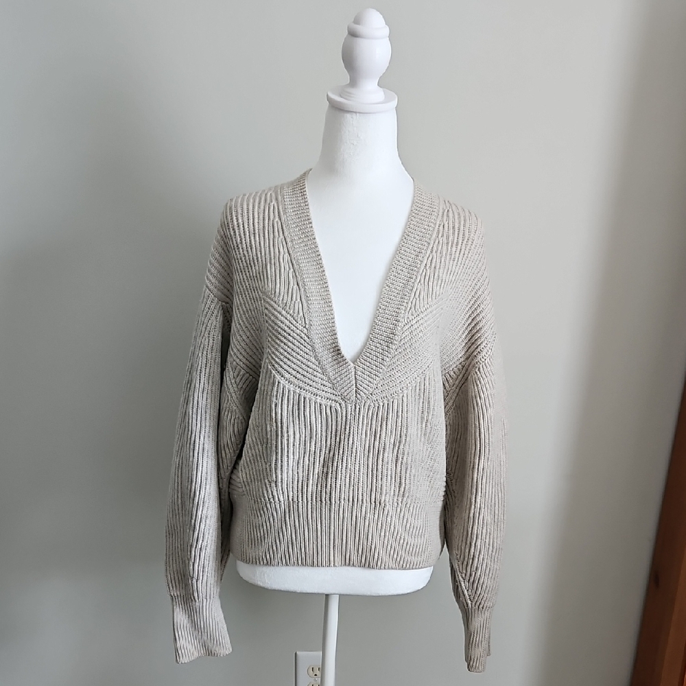 IRO PARIS Cozy Cream V-Neck Women's Sweater